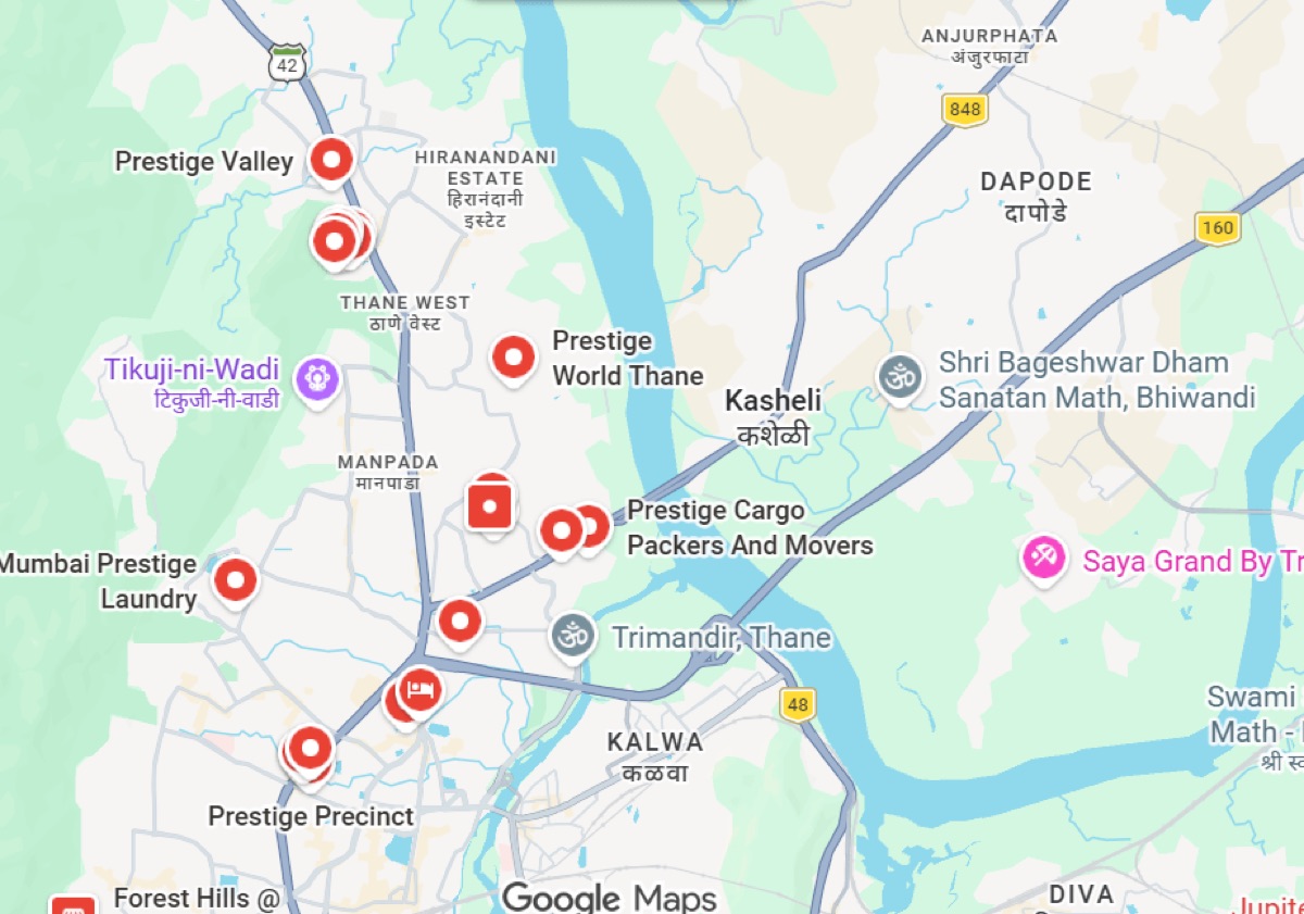 Prestige Thane location map